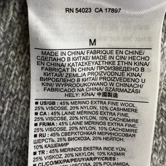 Banana Republic Cashmere Blend Wool Sweater Gray M - Picture 6 of 6